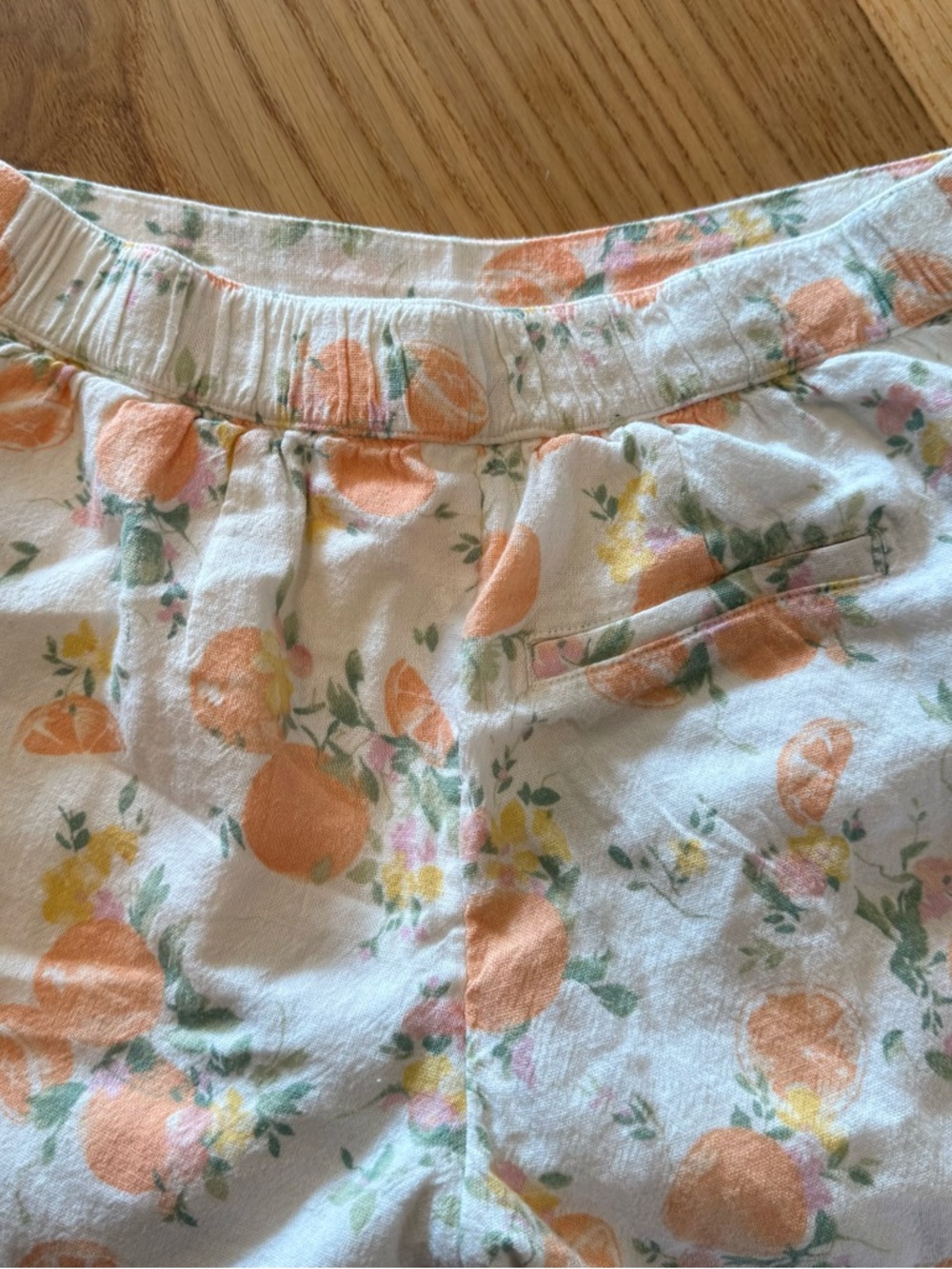 abercrombie kids White Shorts with Orange & Green Floral Print